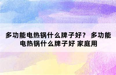 多功能电热锅什么牌子好？ 多功能电热锅什么牌子好 家庭用